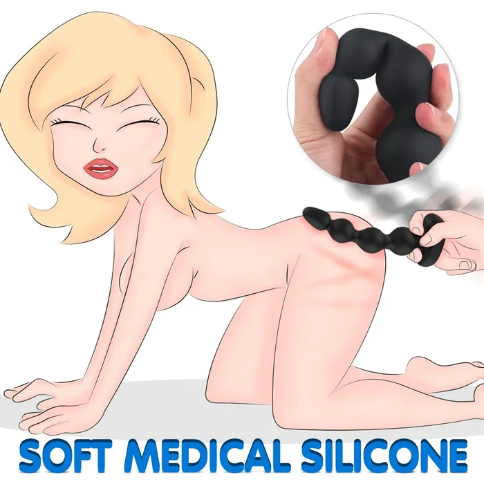 Anal Remote Control 9 Modes Butt Plug Anal Gradient Beads Fit Snugly Orgasm YOSPOSS