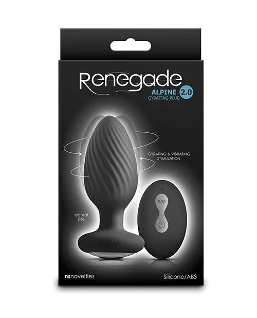 Anal Renegade Alpine 20 Gyrating Vibrating Butt Plug wRemote Black Ns Novelties INC Anal Renegade Alpine 20 Gyrating Vibrating Butt Plug wRemote Black Ns Novelties INC