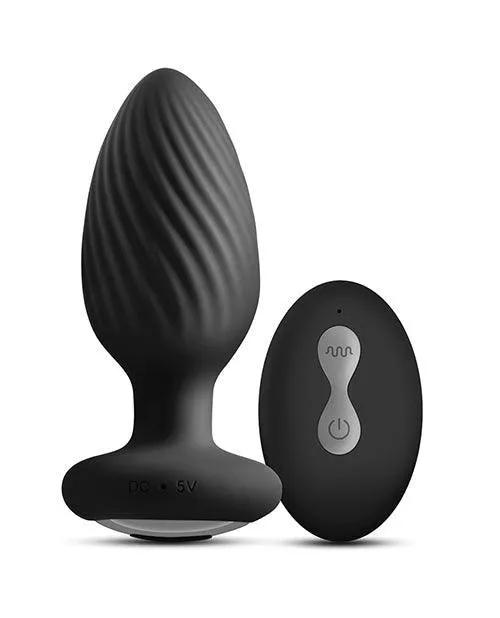 Anal Renegade Alpine 20 Gyrating Vibrating Butt Plug wRemote Black Ns Novelties INC Anal Renegade Alpine 20 Gyrating Vibrating Butt Plug wRemote Black Ns Novelties INC