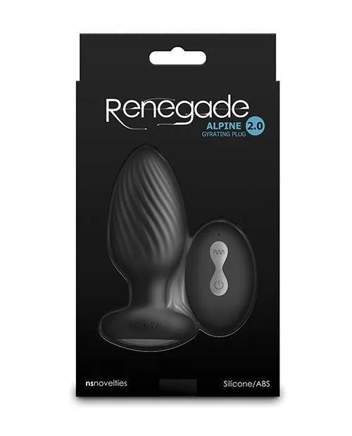 Anal Renegade Alpine 20 Gyrating Vibrating Butt Plug wRemote Black Ns Novelties INC Anal Renegade Alpine 20 Gyrating Vibrating Butt Plug wRemote Black Ns Novelties INC