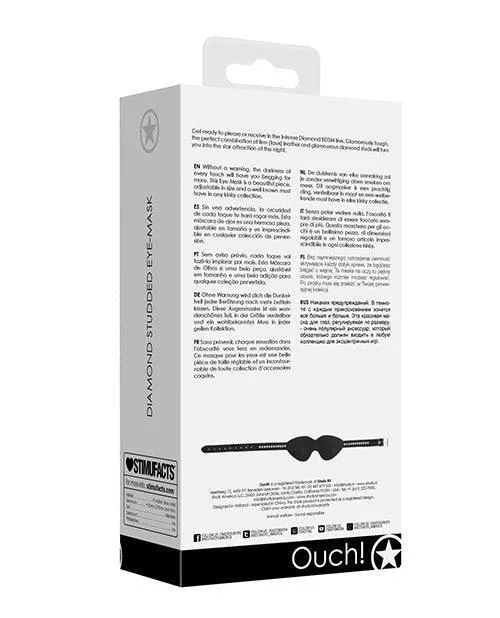 Anal Shots Ouch Diamond Studded Eye Mask Black Shots America LLC