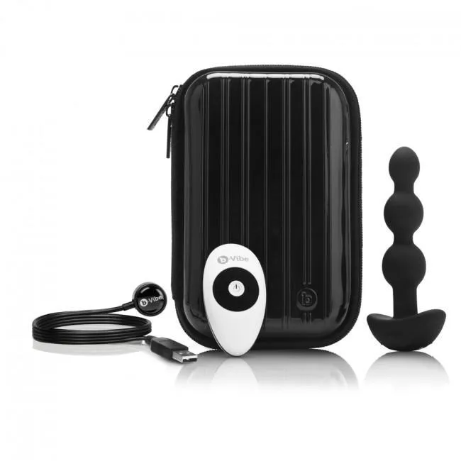 BVibe Triplet Remote Control Rechargeable Anal Beads Black BVibe Anal