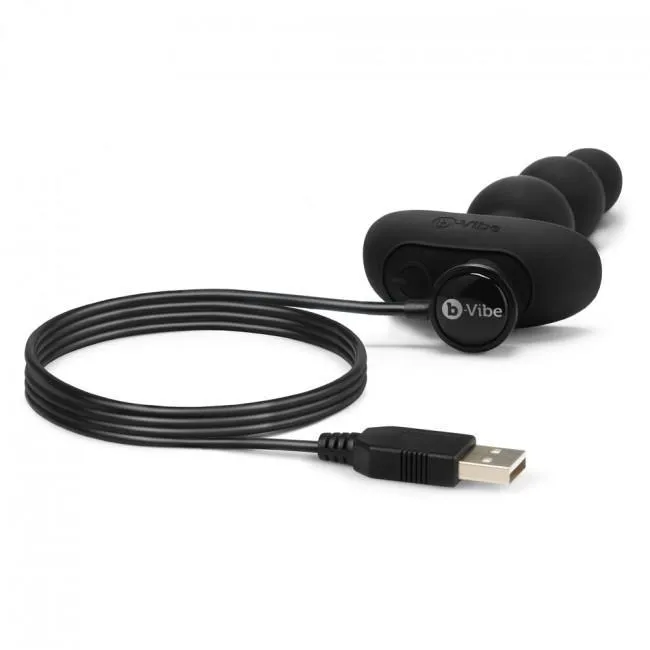 BVibe Triplet Remote Control Rechargeable Anal Beads Black BVibe Anal