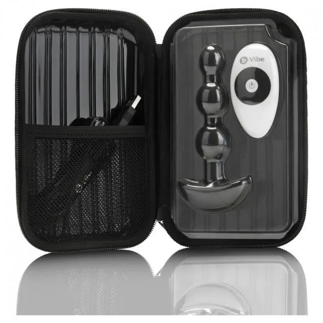 BVibe Triplet Remote Control Rechargeable Anal Beads Black BVibe Anal