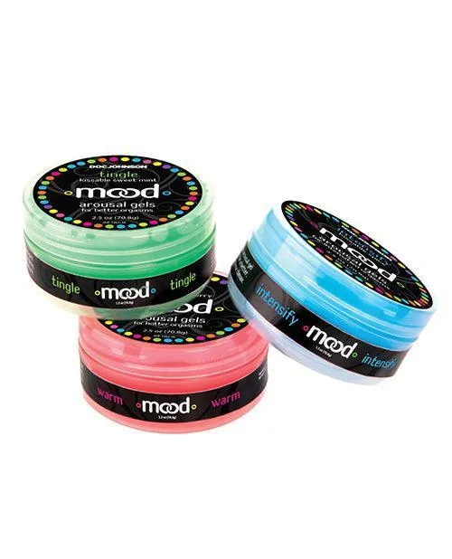 Male Sex Toys Mood Lube Kissable Foreplay Gels 2 oz Asst Flavors Pack of 3 Doc Johnson