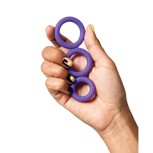 Male Sex Toys Romp Remix Trio Silicone Cock Ring Purple Romp