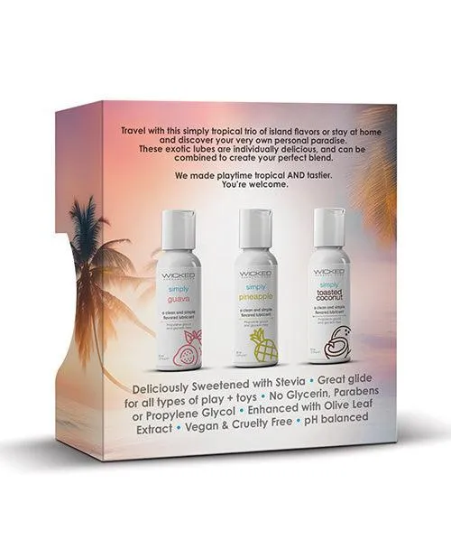 Male Sex Toys Wicked Sensual Care Tropical Trio Travel Size Flavored Lubes 1 oz Bottles Wicked Sensual Care
