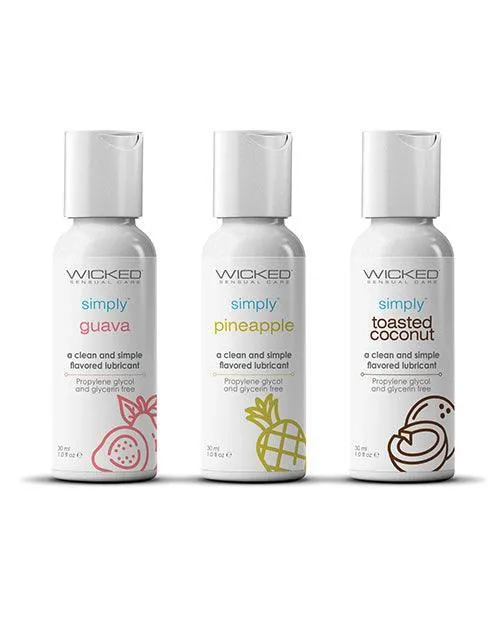 Male Sex Toys Wicked Sensual Care Tropical Trio Travel Size Flavored Lubes 1 oz Bottles Wicked Sensual Care