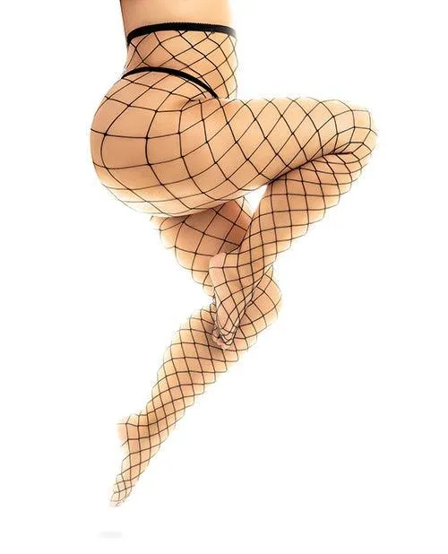Mapale Fenced Net Pantyhose Black Anal