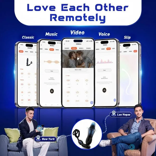 propinkup Male Sex Toys Starship Thrusting Anal Expansion Prostate Massager Vibrating Anal Vibrator Butt Plugs with Penis Rings Adult Sex Toys for Men