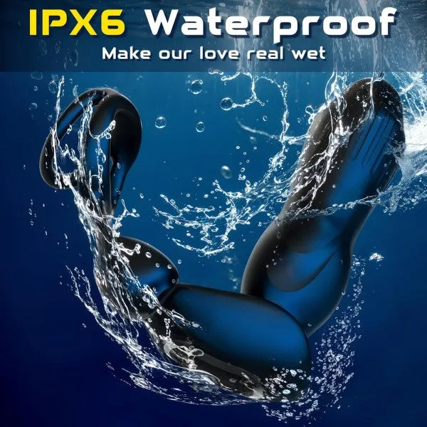 propinkup Male Sex Toys Starship Thrusting Anal Expansion Prostate Massager Vibrating Anal Vibrator Butt Plugs with Penis Rings Adult Sex Toys for Men