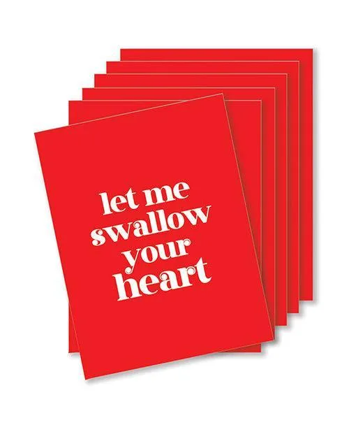 Swallow Your Heart Naughty Greeting Card Pack Of 6 Kush Kards LLC Anal