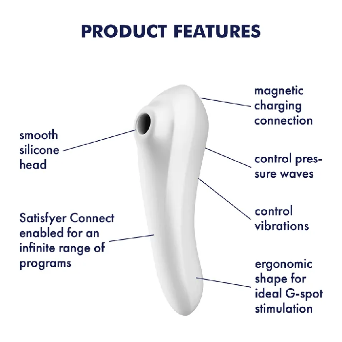 Vibrators Satisfyer Satisfyer Dual Pleasure AppControlled Clitoral Air Stimulator Vibrator