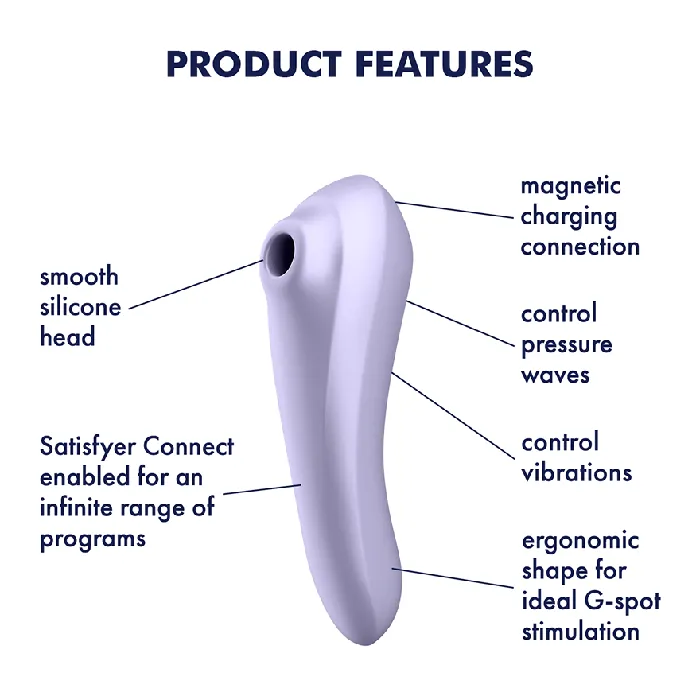 Vibrators Satisfyer Satisfyer Dual Pleasure AppControlled Clitoral Air Stimulator Vibrator