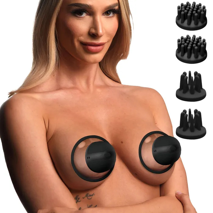 Anal 10X Rotating Silicone Nipple Suckers w 4 Attachments Black Size Matters Anal 10X Rotating Silicone Nipple Suckers w 4 Attachments Black Size Matters