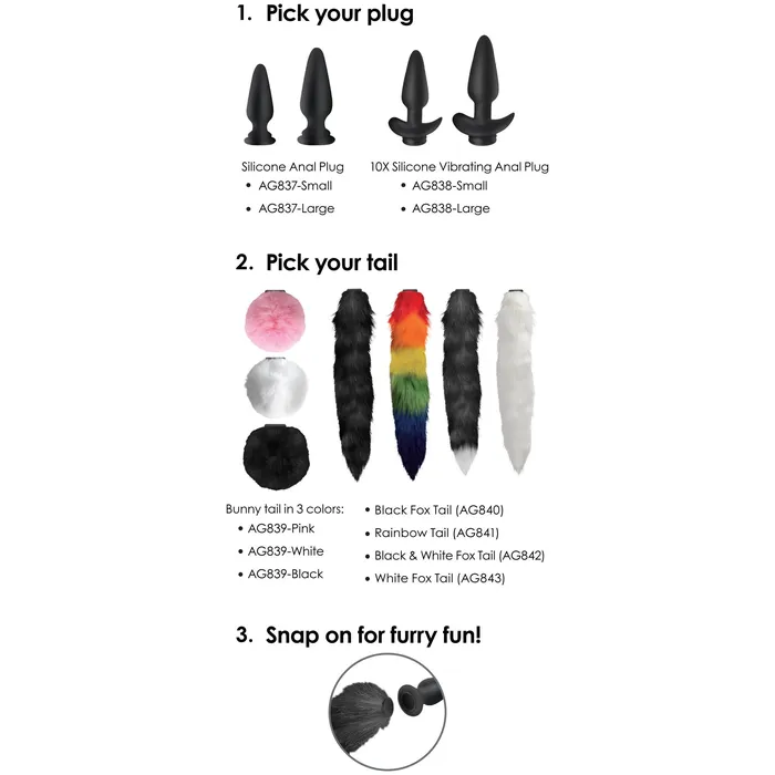 Anal Tailz Interchangeable Bunny Tail Black