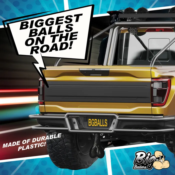 Big Ballers Large Truck Nuts Black Anal