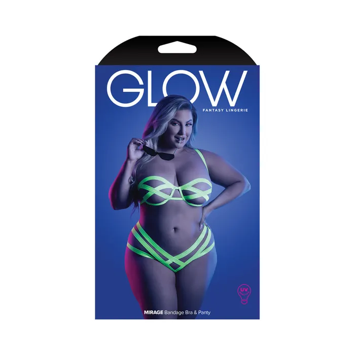 Fantasy Lingerie Female Sex Toys Fantasy Lingerie Glow Mirage Bandage Bra Panty Neon Lemon Queen Size Fantasy Lingerie Female Sex Toys Fantasy Lingerie Glow Mirage Bandage Bra Panty Neon Lemon Queen Size