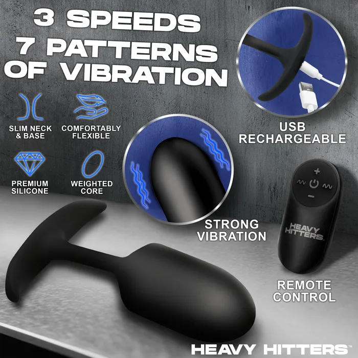 Heavy Hitters Vibrating Large Weighted Silicone Anal Plug Male Sex Toys