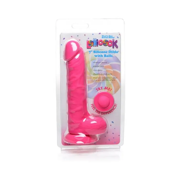 Lollicock Silicone Dildo With Balls 7 In Cherry Curve Novelties Female Sex Toys Lollicock Silicone Dildo With Balls 7 In Cherry Curve Novelties Female Sex Toys
