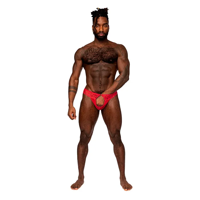 Male Power Male Sex Toys Male Power Sassy Lace Open Ring Thong Red SM
