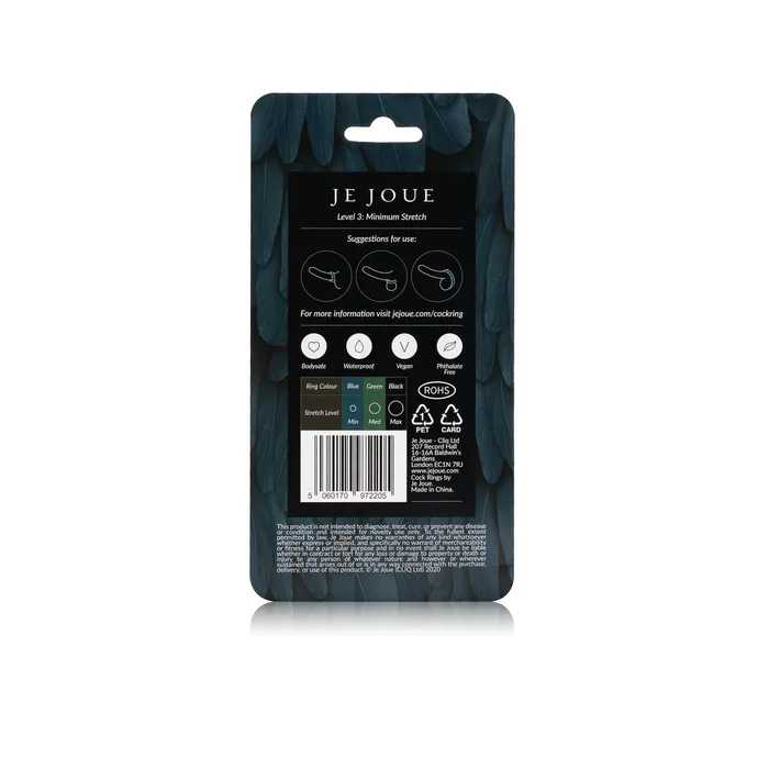 Minimum Stretch Silicone Cock Ring Blue Je Joue Male Sex Toys Minimum Stretch Silicone Cock Ring Blue Je Joue Male Sex Toys