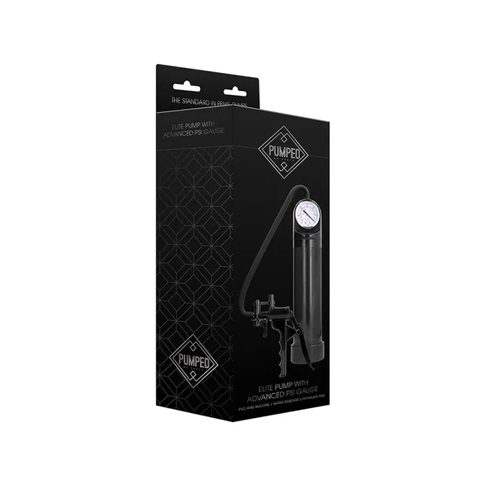 Shots America LLC Male Sex Toys Shots Pumped Elite Penis Pump With Advanced PSI Gauge Black Shots America LLC Male Sex Toys Shots Pumped Elite Penis Pump With Advanced PSI Gauge Black