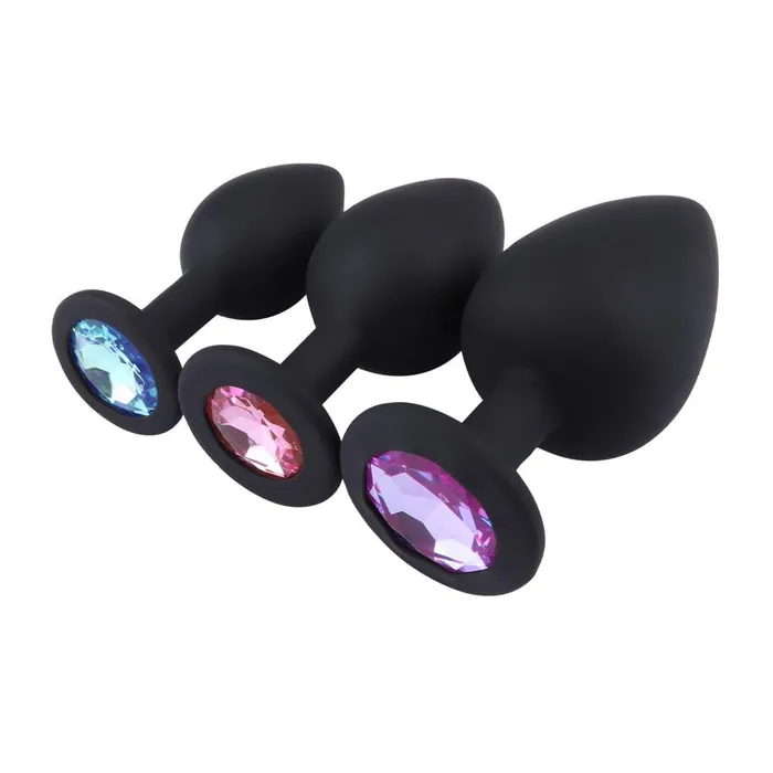 3Piece Silicone Princess Colored Jewel With Plug Love Plugs Male Sex Toys