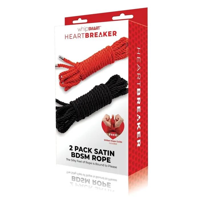 Anal Whipsmart Heartbreaker Satin BDSM Rope 2 Pack Red Black Whipsmart