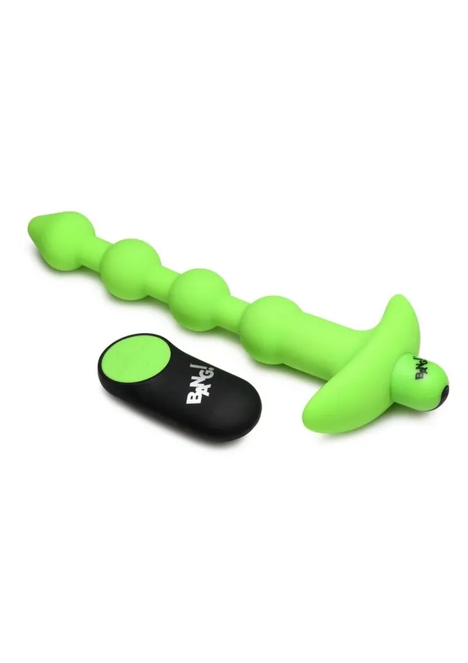BANG Female Sex Toys Bang 28x Glow In The Dark Silicone Rechargeable Anal Beads with Remote BANG Female Sex Toys Bang 28x Glow In The Dark Silicone Rechargeable Anal Beads with Remote