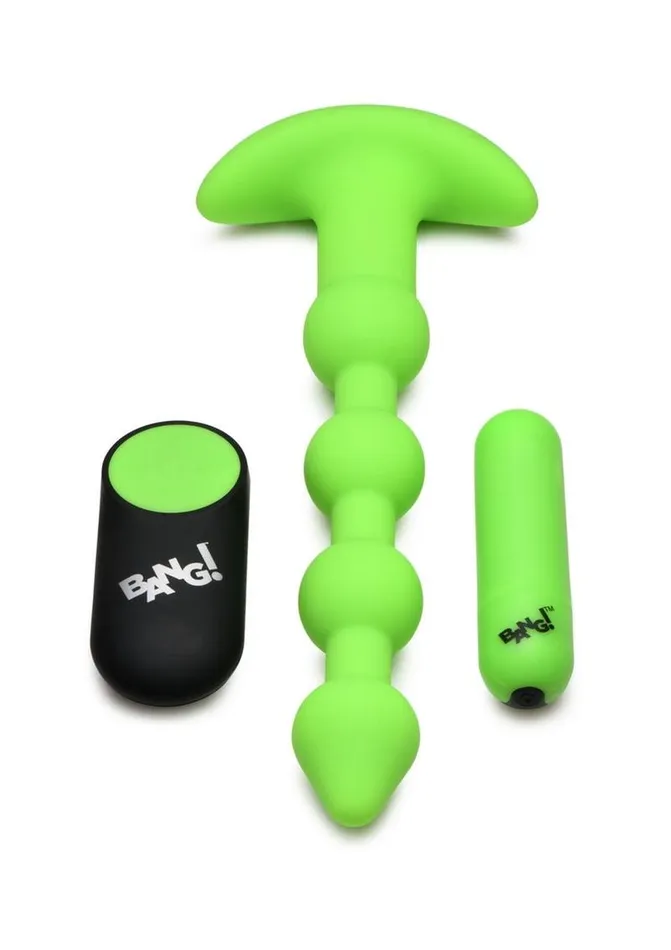 BANG Female Sex Toys Bang 28x Glow In The Dark Silicone Rechargeable Anal Beads with Remote