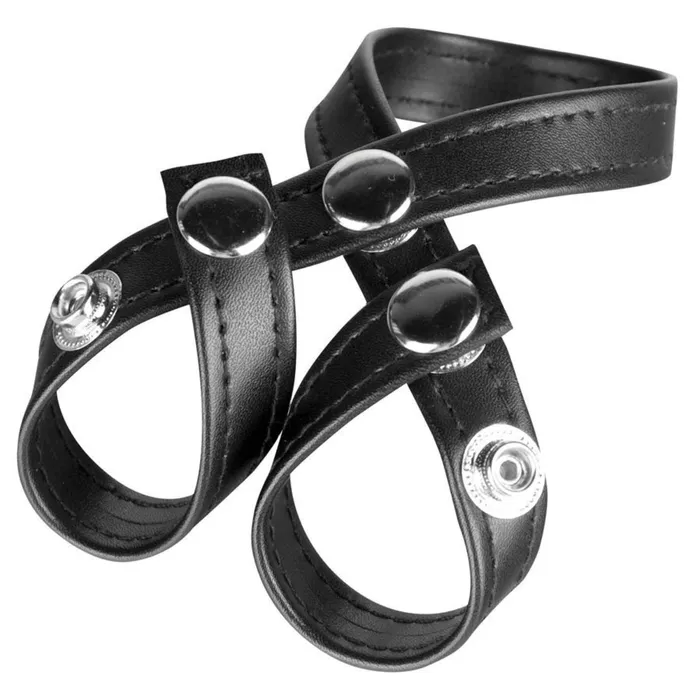 Blue Line Male Sex Toys Blue Line 8 Style Ball Divider Cock Ring Black