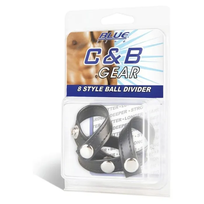 Blue Line Male Sex Toys Blue Line 8 Style Ball Divider Cock Ring Black