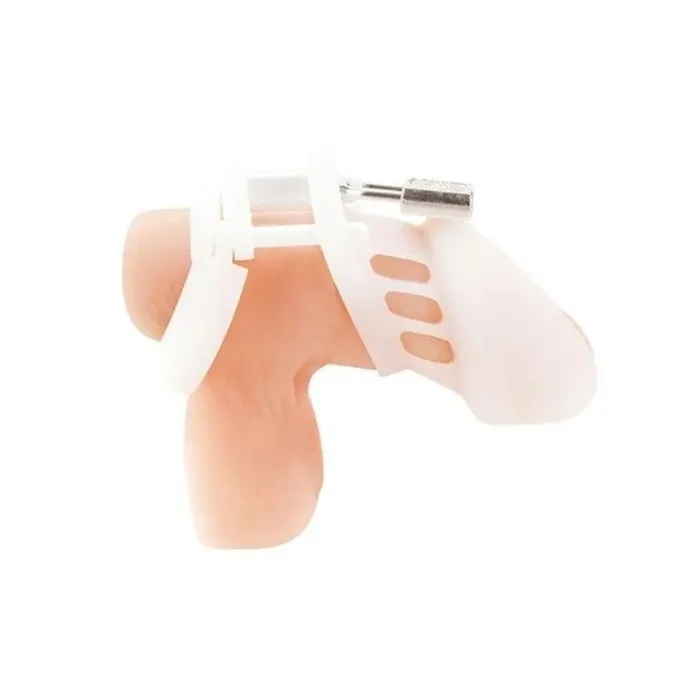 Blue Line Male Sex Toys Blue Line Silicone Chastity Cage White