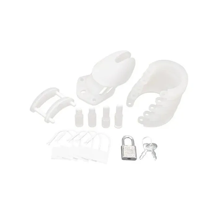 Blue Line Male Sex Toys Blue Line Silicone Chastity Cage White