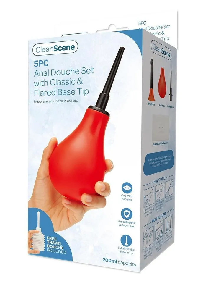 CleanScene Male Sex Toys Cleanscene Anal Douche Set with Classic and Flared Base CleanScene Male Sex Toys Cleanscene Anal Douche Set with Classic and Flared Base