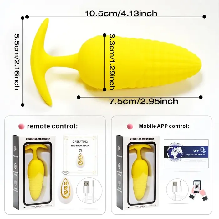 Corn Remote Control Vibrating Anal Plug Inyarose Male Sex Toys