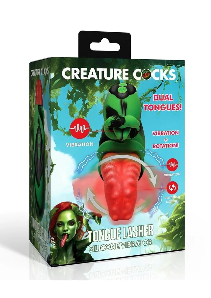 Creature Cocks Tongue Lasher Rechargeable Silicone Vibrator Creature Cocks Female Sex Toys