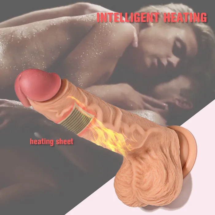 Earlypeach Female Sex Toys 3 IN 1 Thrusting Dildo with Rotate Heat Dark Skin Remote Control Earlypeach Female Sex Toys 3 IN 1 Thrusting Dildo with Rotate Heat Dark Skin Remote Control
