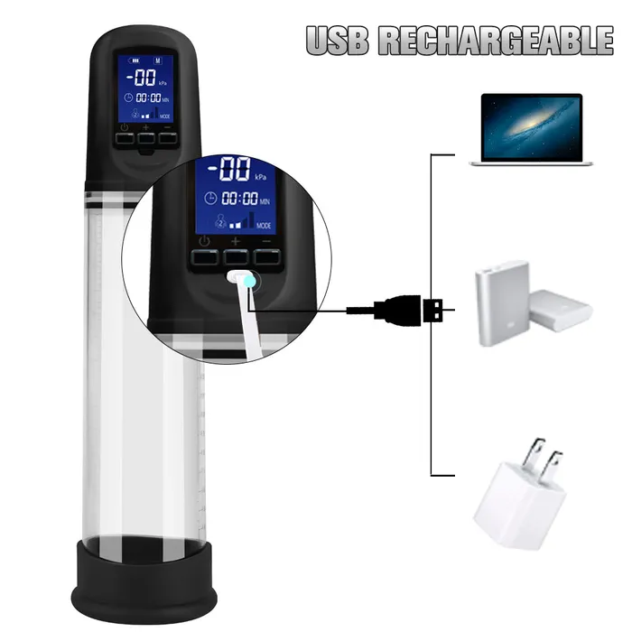 Earlypeach Male Sex Toys LCD Automatic Vacuum Penis Pump