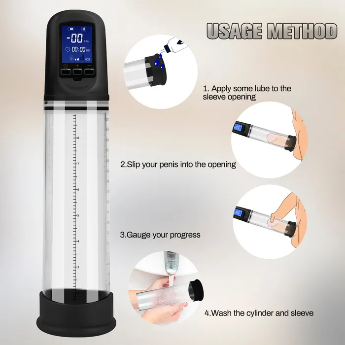 Earlypeach Male Sex Toys LCD Automatic Vacuum Penis Pump