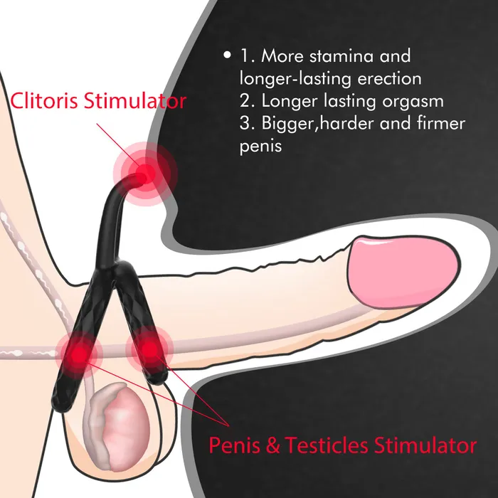Earlypeach Male Sex Toys Tentacular Tickler Vibrating Dual Cock Ring