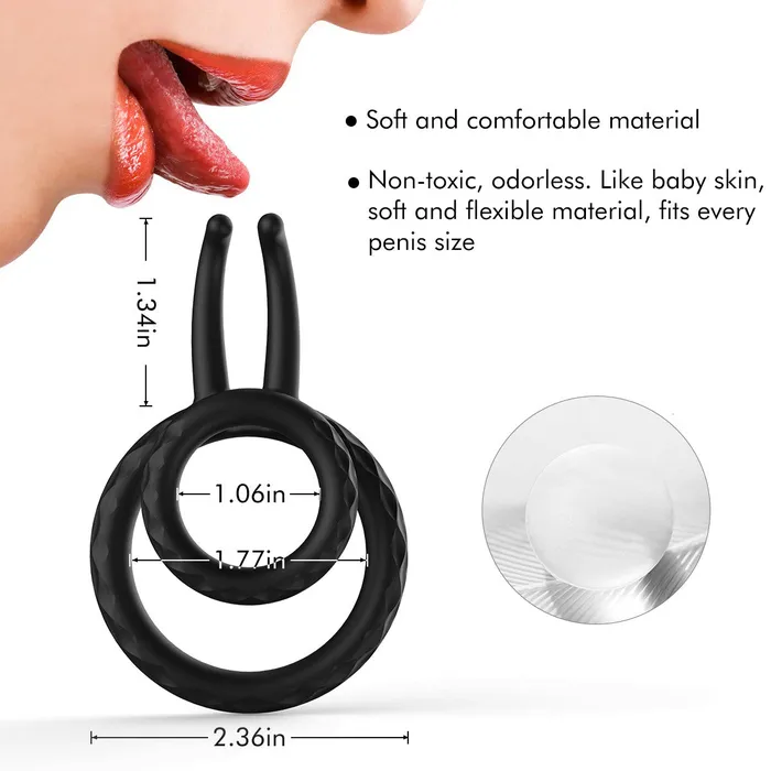 Earlypeach Male Sex Toys Tentacular Tickler Vibrating Dual Cock Ring