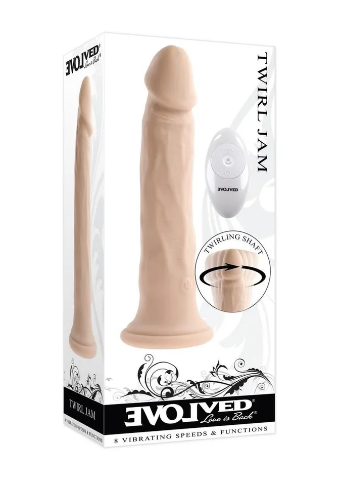 Evolved Female Sex Toys Twirl Jam Silicone Rechargeable Vibrating Dildo with Remote