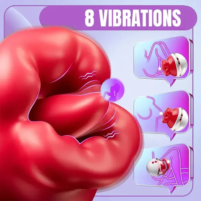 Female Sex Toys Inyarose 3in1 Rose Clitoral Tongue Vibrator