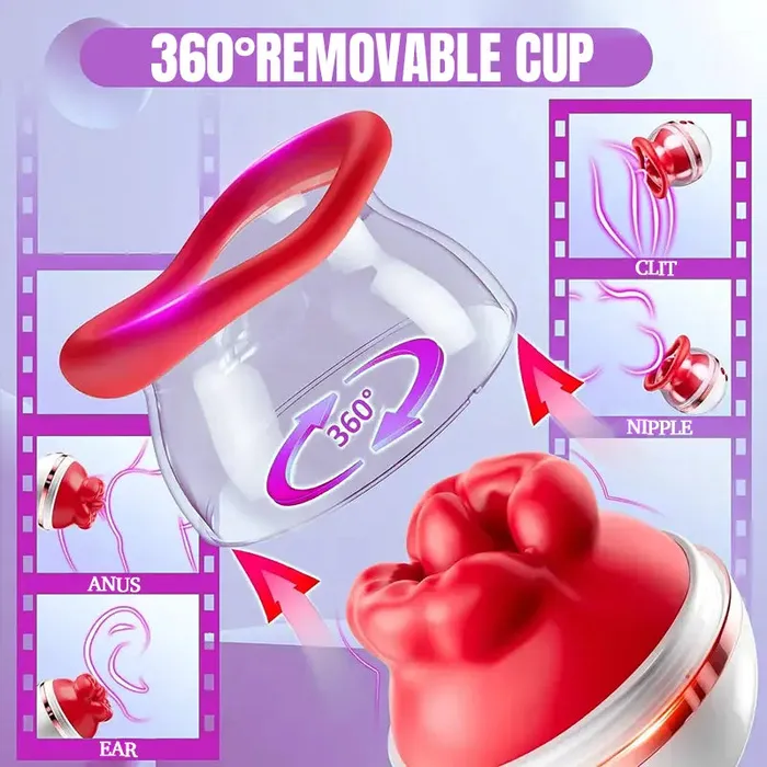 Female Sex Toys Inyarose 3in1 Rose Clitoral Tongue Vibrator