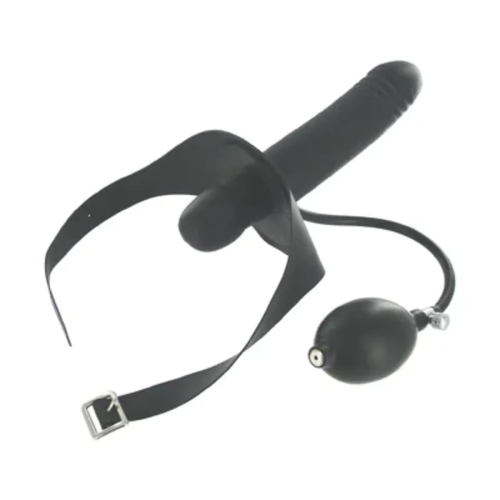 Female Sex Toys Master Series Master Series Inflatable Gag With Dildo Black