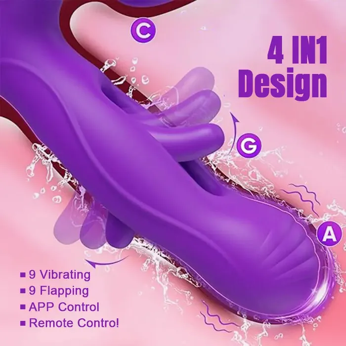 Inyarose Female Sex Toys Dual Head Tapping Remote Control Vibrator