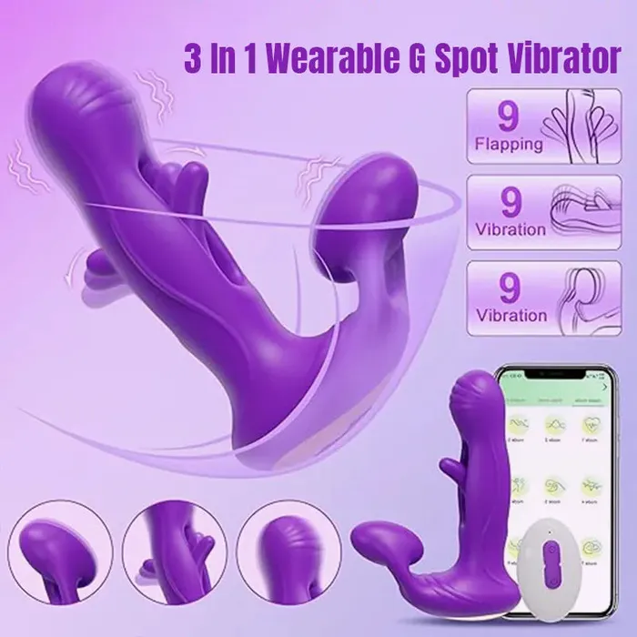 Inyarose Female Sex Toys Dual Head Tapping Remote Control Vibrator