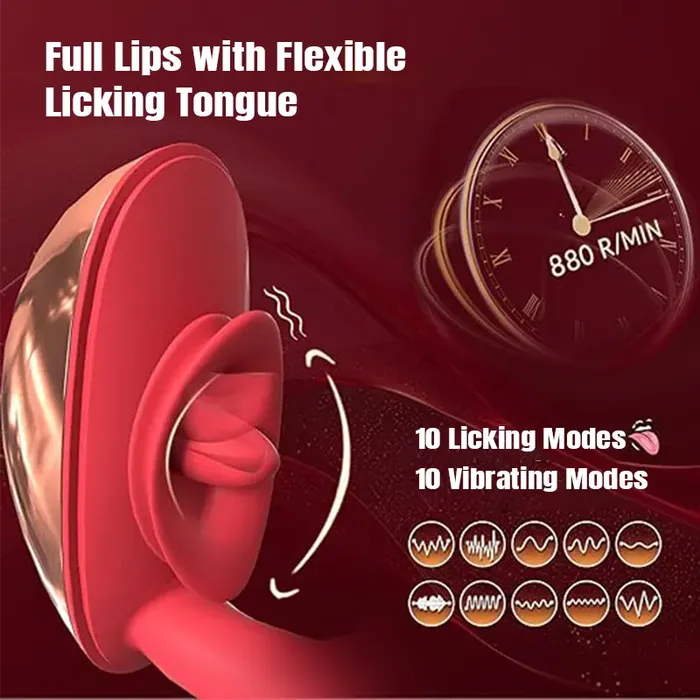 Inyarose Gspot Vibrator with Tongue Clitoral Stimulator Female Sex Toys